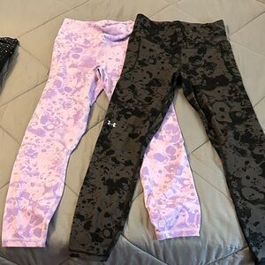 Under armour Printed Leggings - Black and Purple. 2 pair M